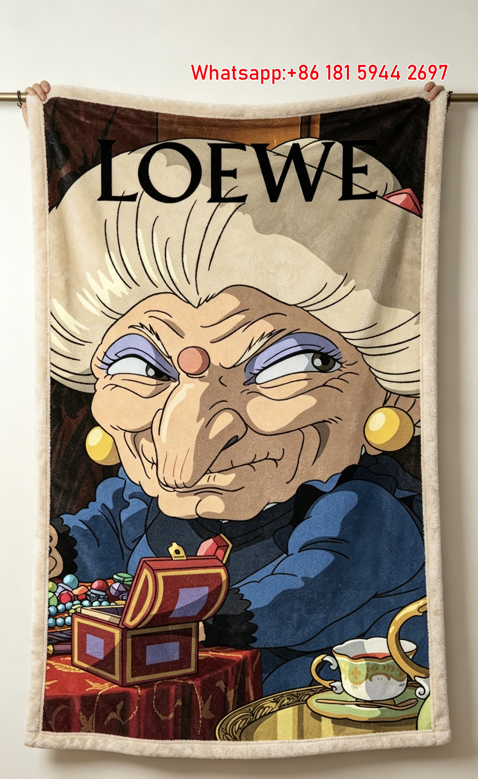 LOEWE Anime Flannel Sofa Throw Blanket L159